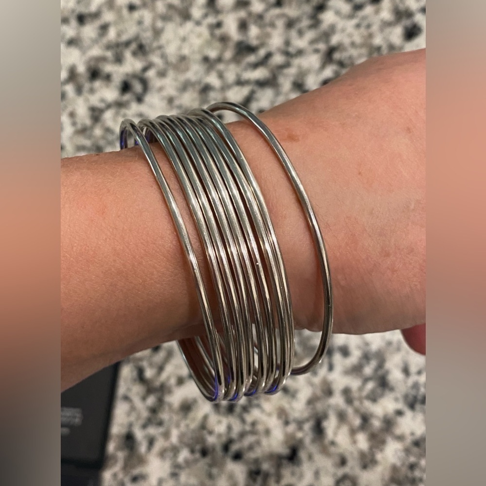 New 9 Sterling Silver Bangle Bracelets